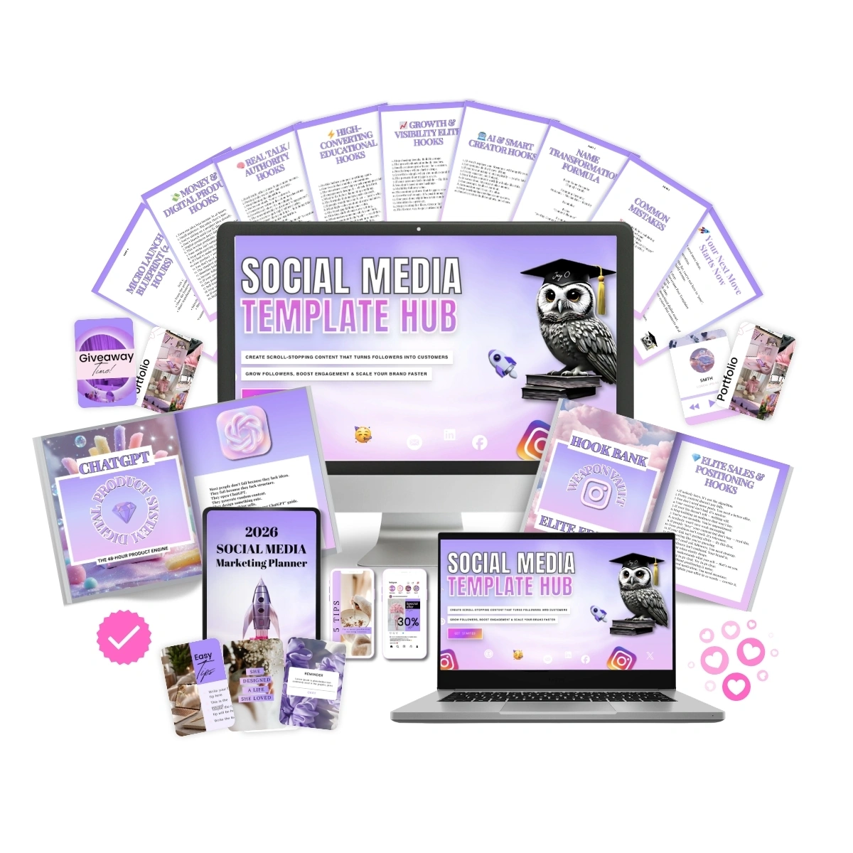 Home social media template hub conversion bundle mobile cover